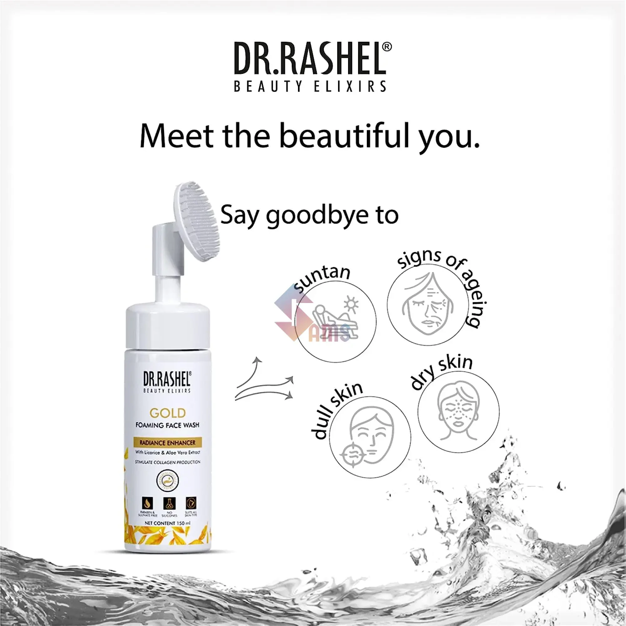 Dr Rashel gold foaming face wash2.webp